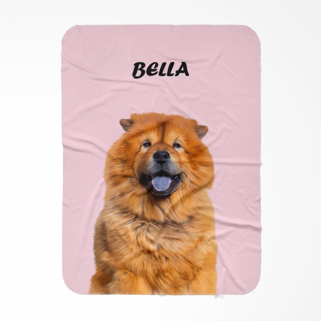 Custom Minimalist: Pet Portrait Fleece Blanket - Paw & Glory - Dog Portraits - Pet Portraits