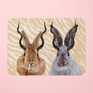 Custom Modern Gazelle Antler: Pet Portrait Fleece Blanket - Paw & Glory - Dog Portraits - Pet Portraits