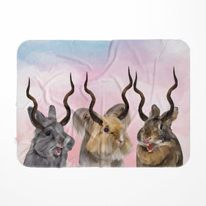 Custom Modern Gazelle Antler: Pet Portrait Fleece Blanket - Paw & Glory - Dog Portraits - Pet Portraits