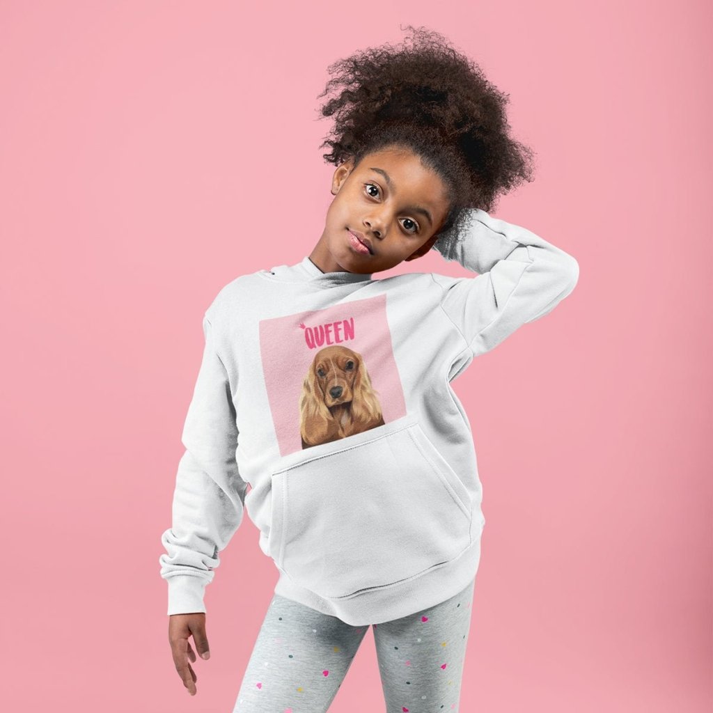 Custom Modern Kids Unisex Pet Portrait Hoodie