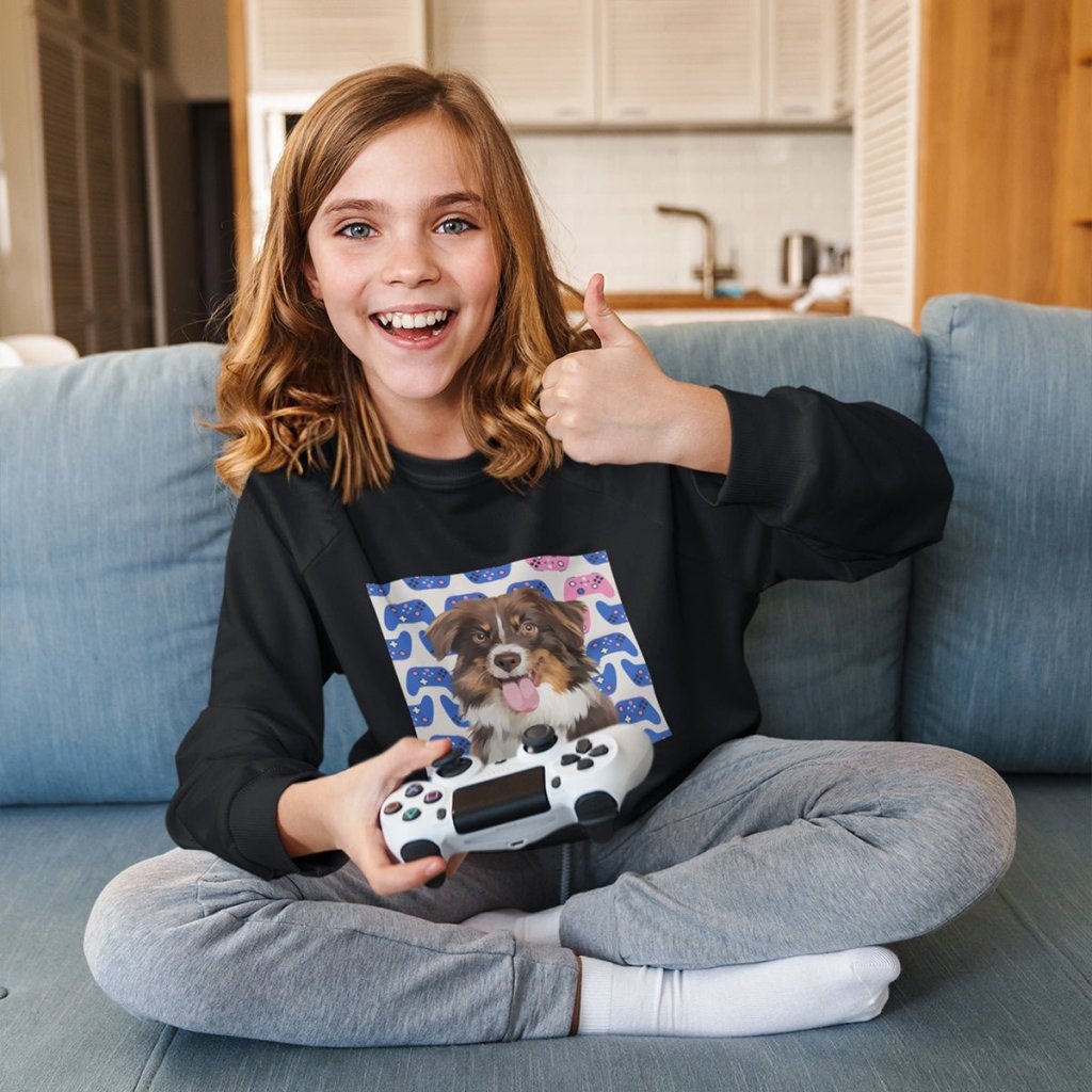 Custom Modern: Kids Unisex Pet Portrait Sweatshirt - Paw & Glory - Dog Portraits - Pet Portraits