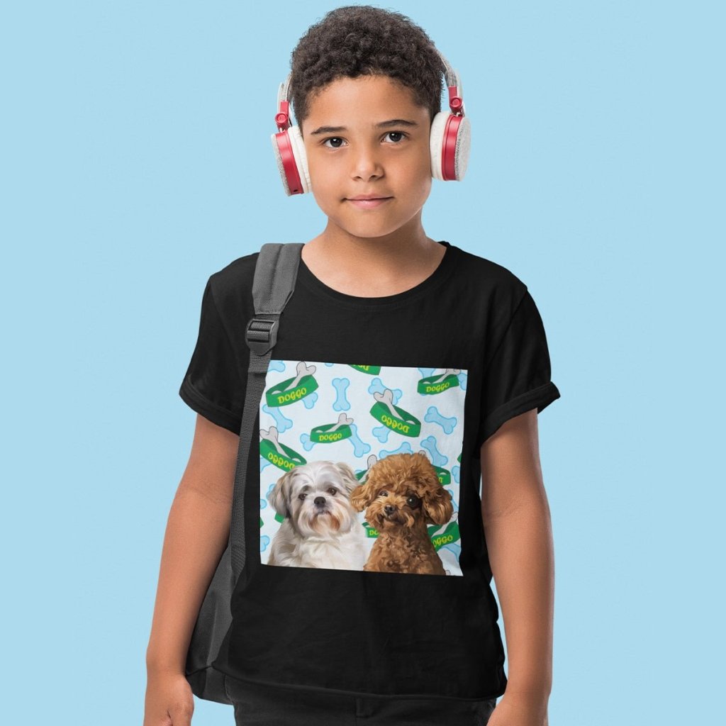 Custom Modern: Kids Unisex Pet Portrait T - Shirt - Paw & Glory - Dog Portraits - Pet Portraits