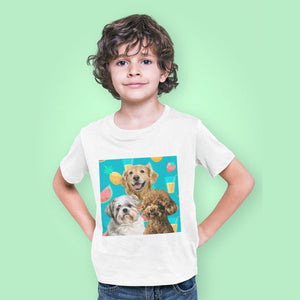 Custom Modern: Kids Unisex Pet Portrait T - Shirt - Paw & Glory - Dog Portraits - Pet Portraits