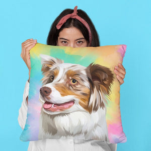 Custom Modern: Pet Portrait Pillow - Paw & Glory - Dog Portraits - Pet Portraits