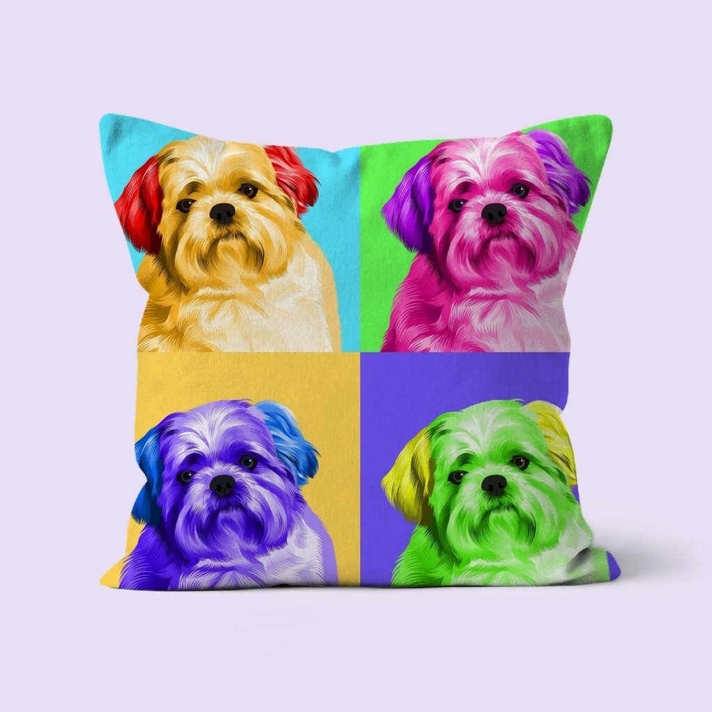 Pet Portraits Custom Modern Pop Art Pet Portrait Pillow