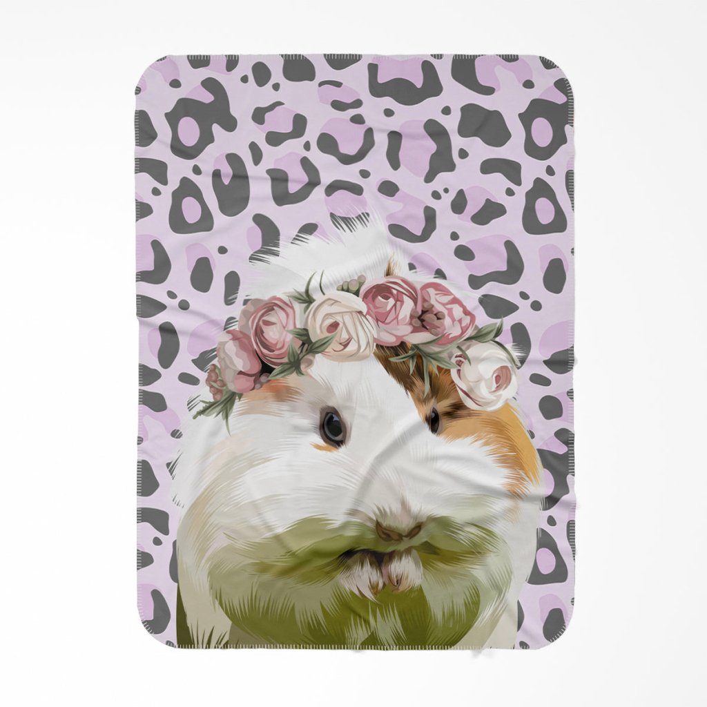 Custom Modern Rose Crown: Pet Portrait Fleece Blanket - Paw & Glory - Dog Portraits - Pet Portraits