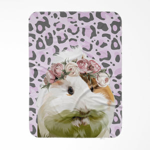 Custom Modern Rose Crown: Pet Portrait Fleece Blanket - Paw & Glory - Dog Portraits - Pet Portraits