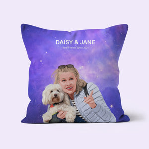 Custom Mom and Pet: Pet Portrait Pillow - Paw & Glory - Dog Portraits - Pet Portraits