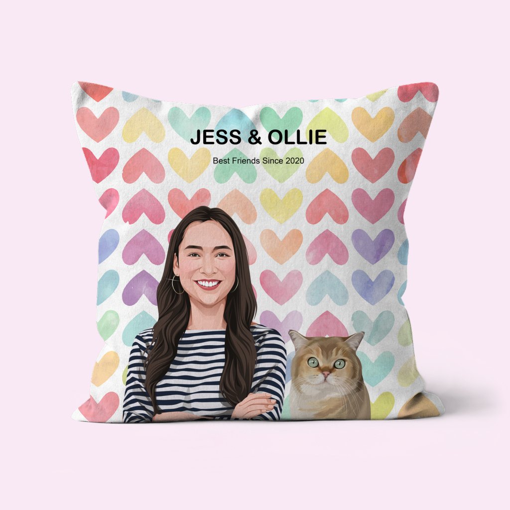 Custom Mom and Pet: Pet Portrait Pillow