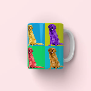 Custom Old School Pop Art: Pet Portrait Coffee Mug - Paw & Glory - Dog Portraits - Pet Portraits