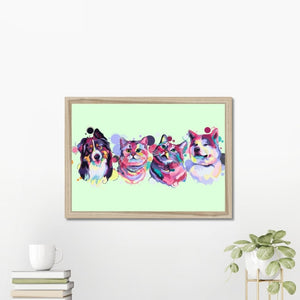 Custom Pastel Pop: Framed Pet Portrait - Paw & Glory - Dog Portraits - Pet Portraits