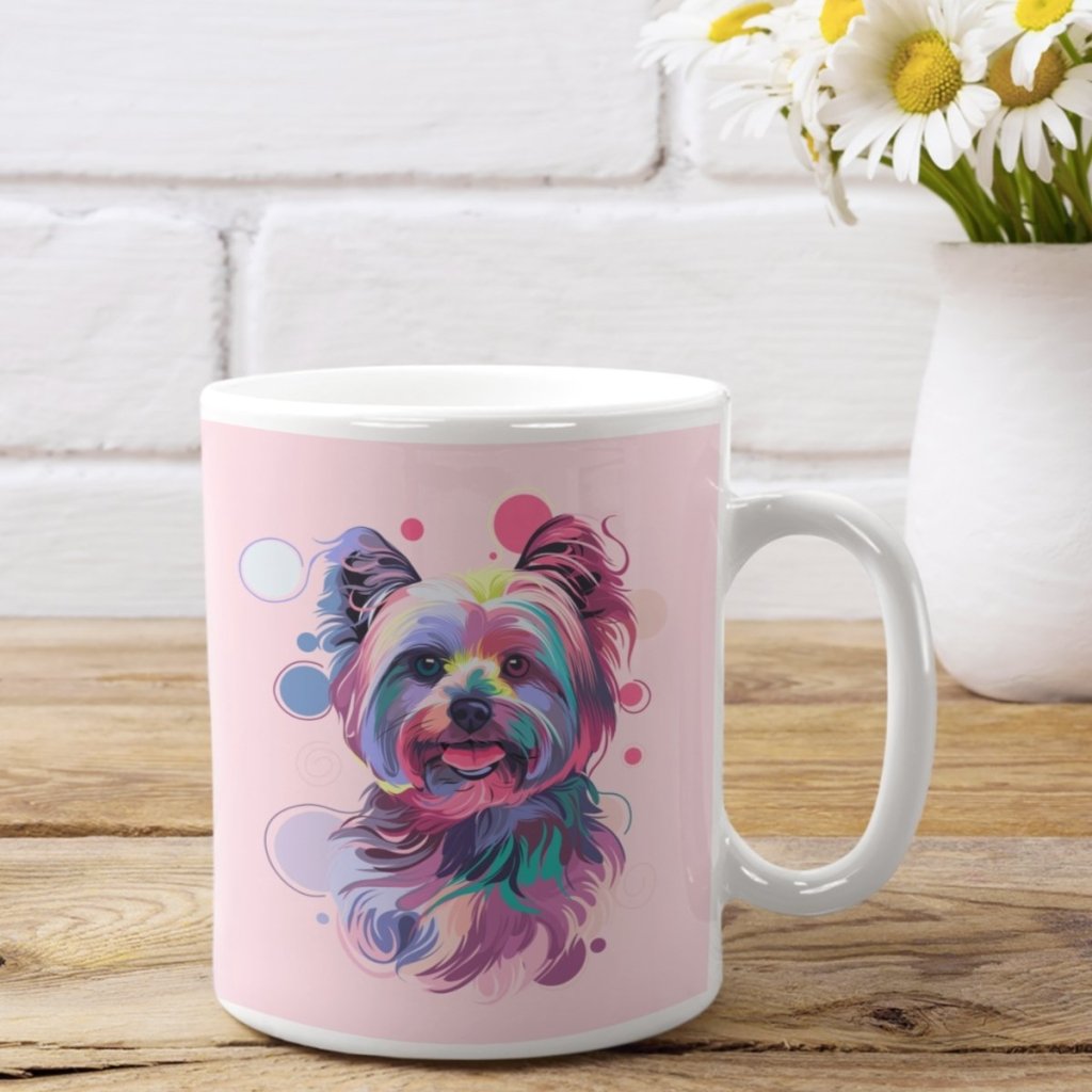 Custom Pastel Pop: Pet Portrait Coffee Mug - Paw & Glory - Dog Portraits - Pet Portraits