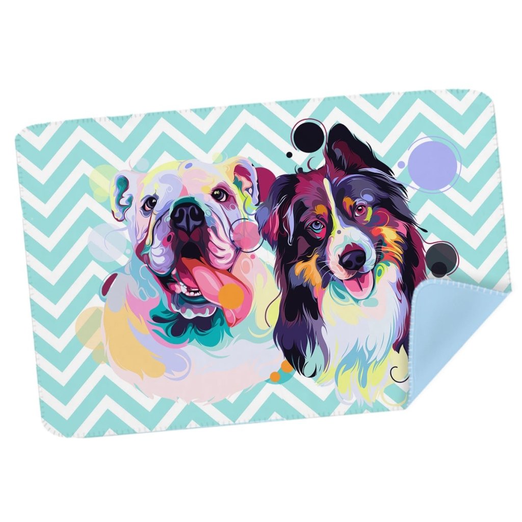 Custom Pastel Pop: Pet Portrait Fleece Blanket - Paw & Glory - Dog Portraits - Pet Portraits