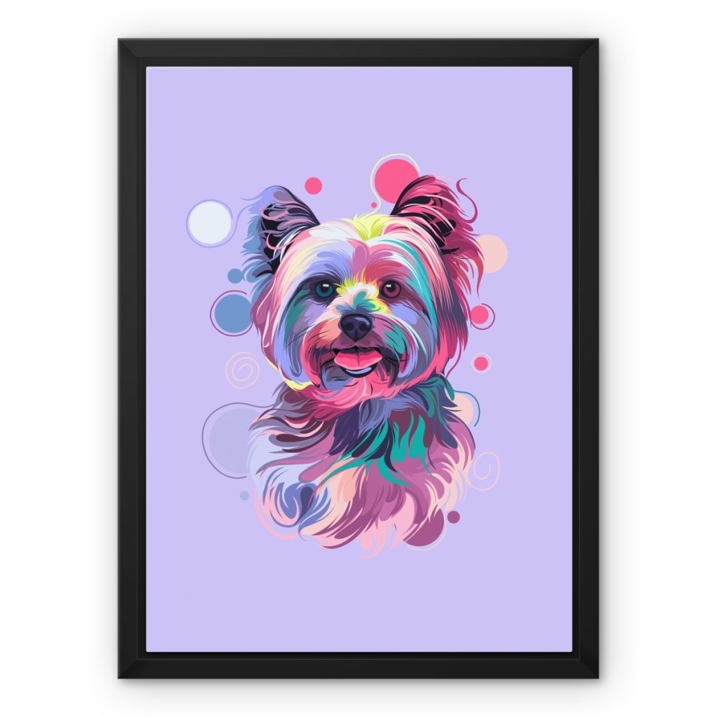 Custom Pastel Pop: Pet Portrait Framed Canvas - Paw & Glory - Dog Portraits - Pet Portraits