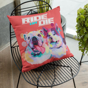 Custom Pastel Pop: Pet Portrait Pillow - Paw & Glory - Dog Portraits - Pet Portraits