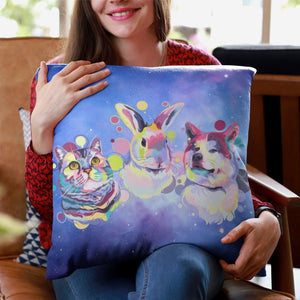 Custom Pastel Pop: Pet Portrait Pillow - Paw & Glory - Dog Portraits - Pet Portraits