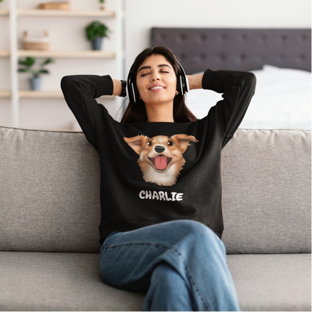 Custom Pet Face Sweatshirt - Paw & Glory - Dog Portraits - Pet Portraits