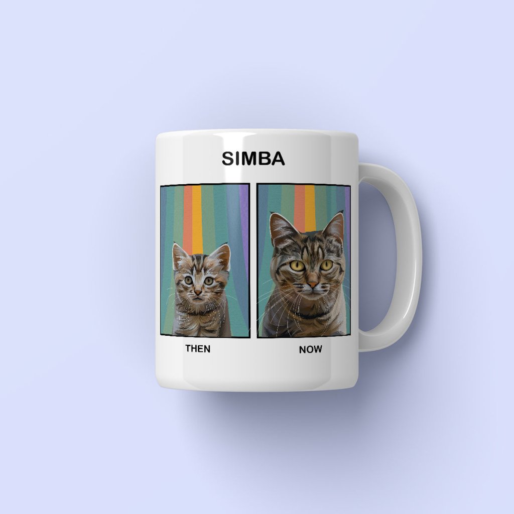 Custom Puppy To Adult: Modern Pet Coffee Mug - Paw & Glory - Dog Portraits - Pet Portraits