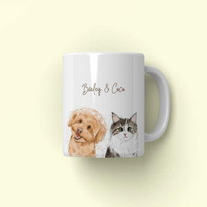 Custom Scribble: Pet Coffee Mug - Paw & Glory - Dog Portraits - Pet Portraits