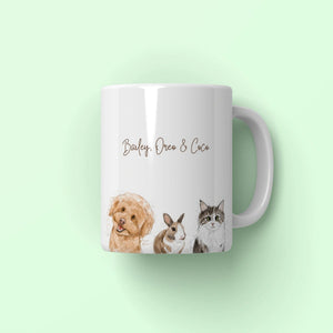 Custom Scribble: Pet Coffee Mug - Paw & Glory - Dog Portraits - Pet Portraits