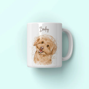 Custom Scribble: Pet Coffee Mug - Paw & Glory - Dog Portraits - Pet Portraits