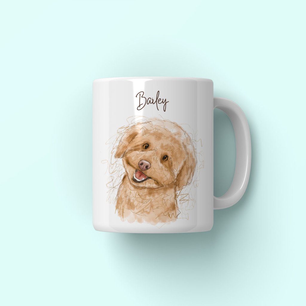 Custom Scribble: Pet Coffee Mug - Paw & Glory - #pet portraits# - #dog portraits# - #pet portraits uk#