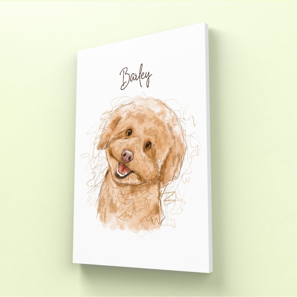Custom Scribble: Pet Portrait Canvas - Paw & Glory - #pet portraits# - #dog portraits# - #pet portraits uk#
