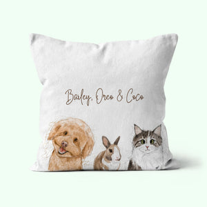 Custom Scribble: Pet Portrait Pillow - Paw & Glory - Dog Portraits - Pet Portraits