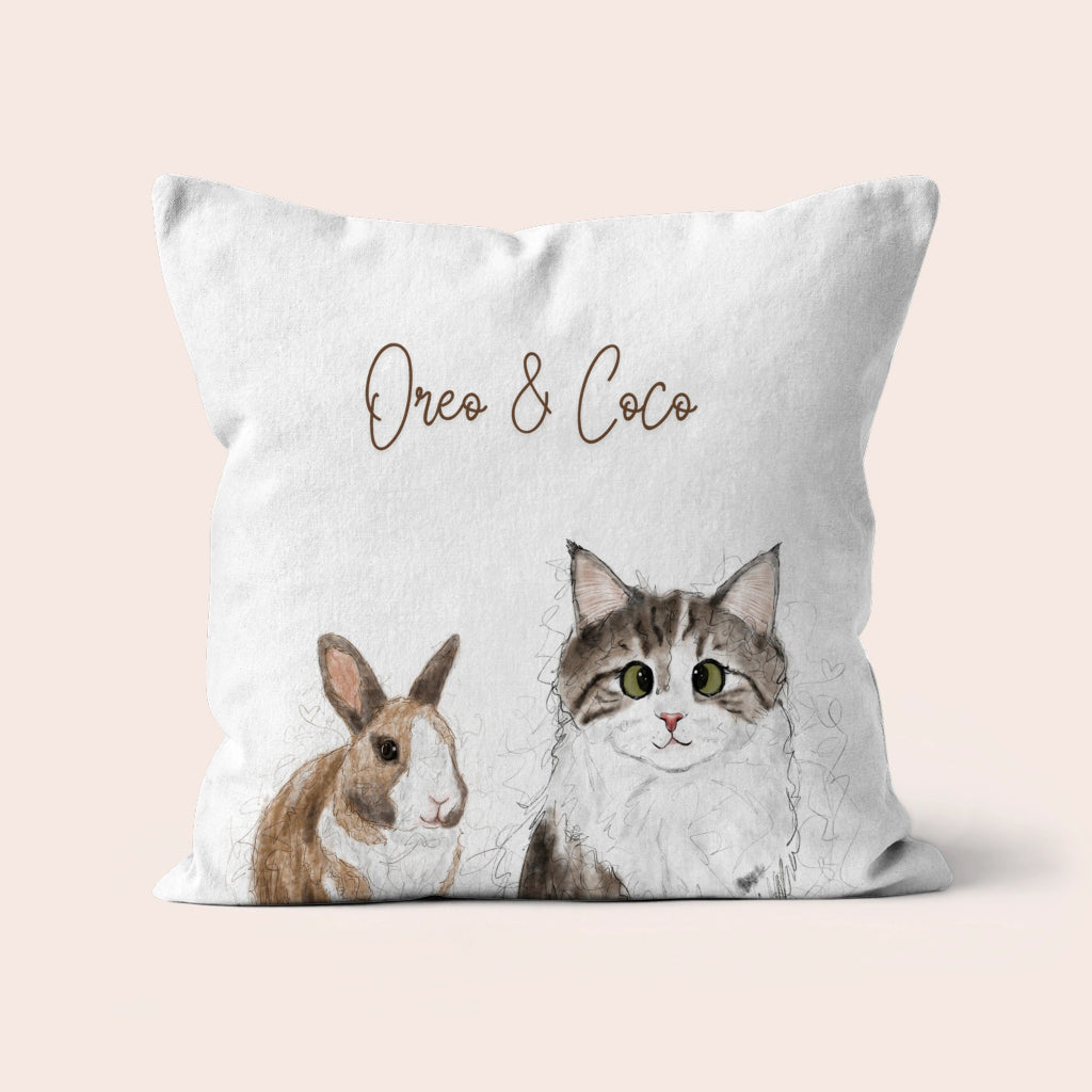 Custom Scribble: Pet Portrait Pillow - Paw & Glory - Dog Portraits - Pet Portraits