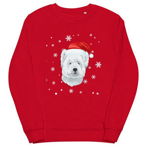 Custom Snowflakes and Santa Hat Pet Sweatshirt - Paw & Glory - Dog Portraits - Pet Portraits