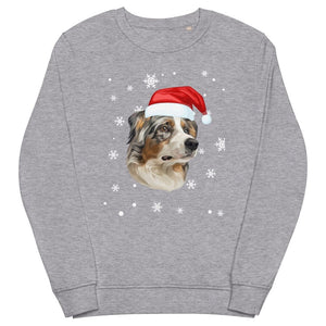 Custom Snowflakes and Santa Hat Pet Sweatshirt - Paw & Glory - Dog Portraits - Pet Portraits