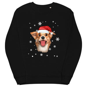 Custom Snowflakes and Santa Hat Pet Sweatshirt - Paw & Glory - Dog Portraits - Pet Portraits