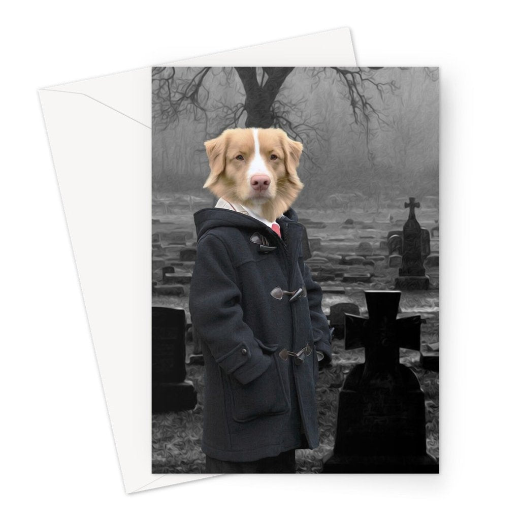 Damien (The Omen Inspired): Custom Pet Greeting Card - Paw & Glory - Dog Portraits - Pet Portraits