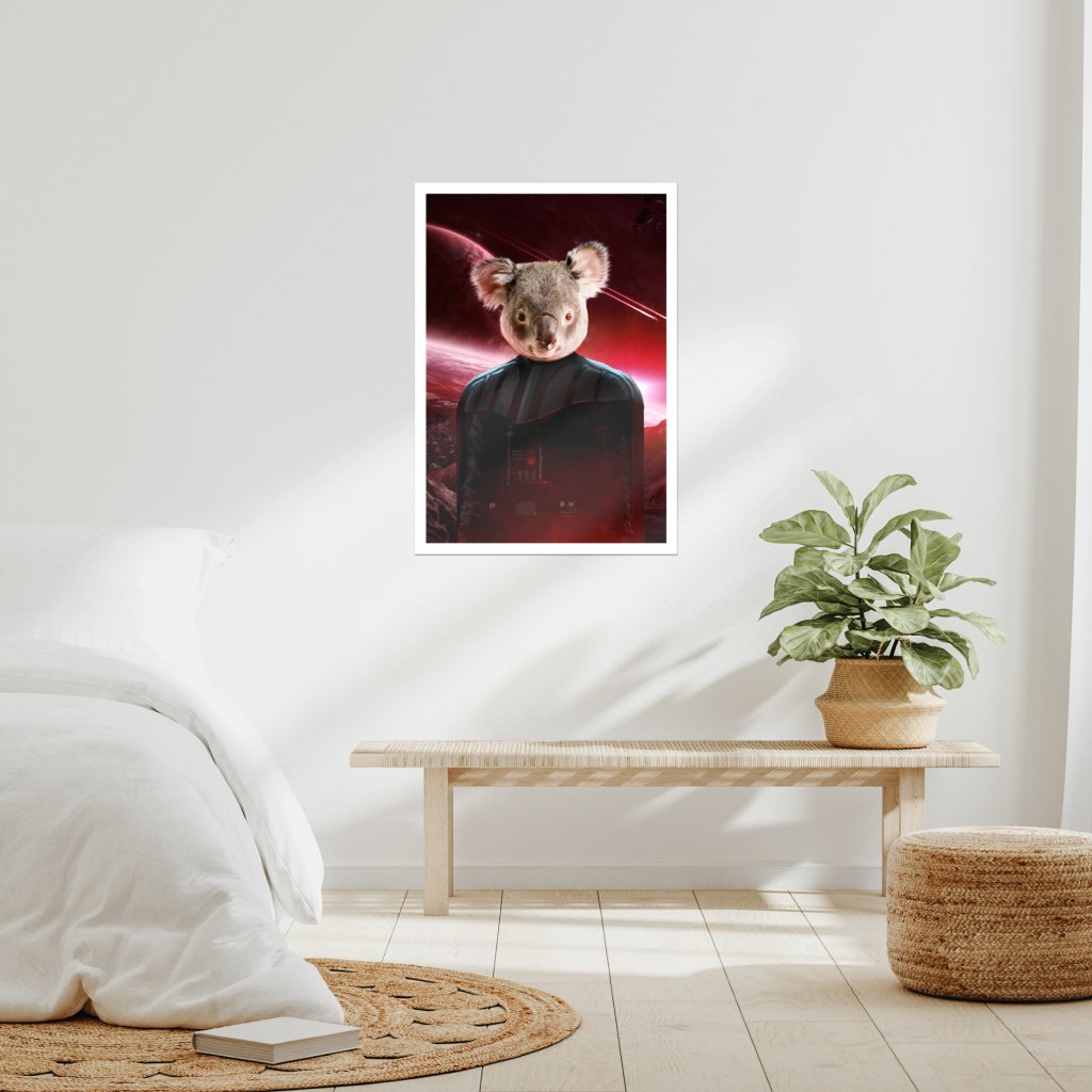 Darth Vadar (Star Wars Inspired): Animal Art Poster - Paw & Glory - Dog Portraits - Pet Portraits