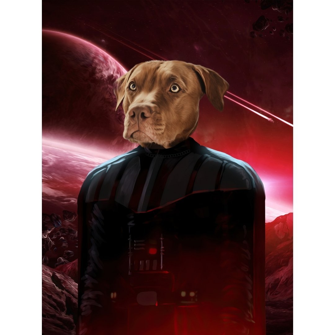 Darth Vadar (Star Wars Inspired): Custom Digital Download Pet Portrait - Paw & Glory - Dog Portraits - Pet Portraits