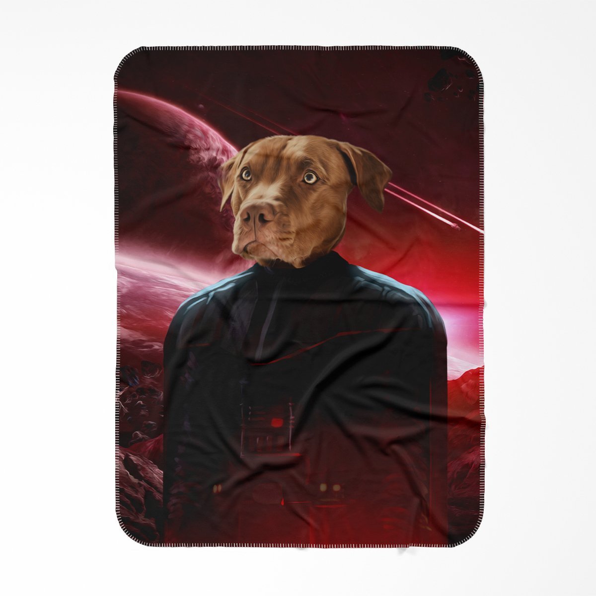 Darth Vadar (Star Wars Inspired): Custom Pet Blanket - Paw & Glory - Dog Portraits - Pet Portraits