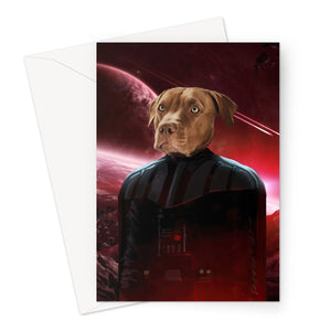 Darth Vadar (Star Wars Inspired): Custom Pet Greeting Card - Paw & Glory - Dog Portraits - Pet Portraits