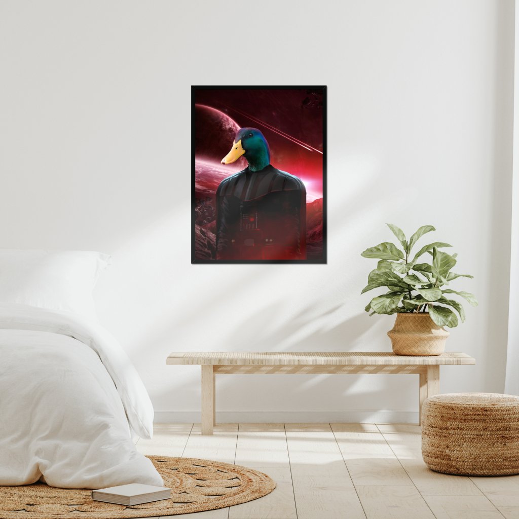 Darth Vadar (Starwars Inspired): Animal Art Framed Portrait - Paw & Glory - Dog Portraits - Pet Portraits