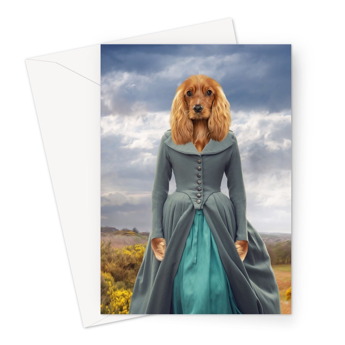 Demelza (Poldark Inspired): Custom Pet Greeting Card - Paw & Glory - Dog Portraits - Pet Portraits