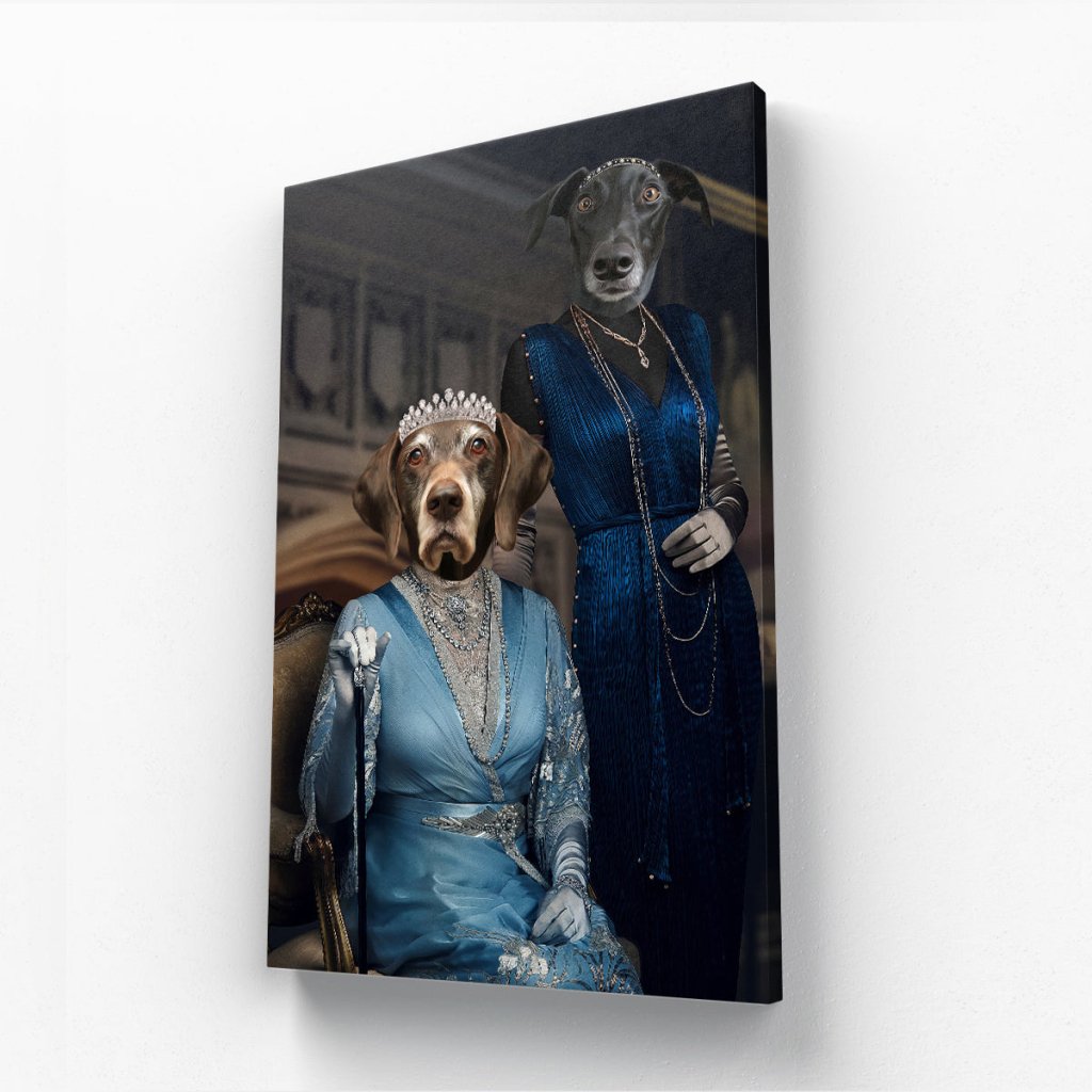 Dowager Countess & Lady Mary (Downton Abbey Inspired): Custom Pet Canvas - Paw & Glory - Dog Portraits - Pet Portraits