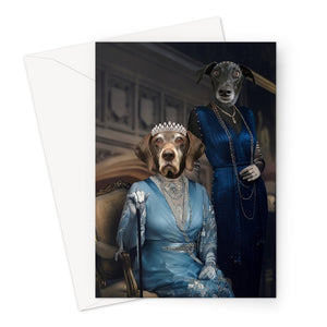 Dowager Countess & Lady Mary (Downton Abbey Inspired): Custom Pet Greeting Card - Paw & Glory - Dog Portraits - Pet Portraits