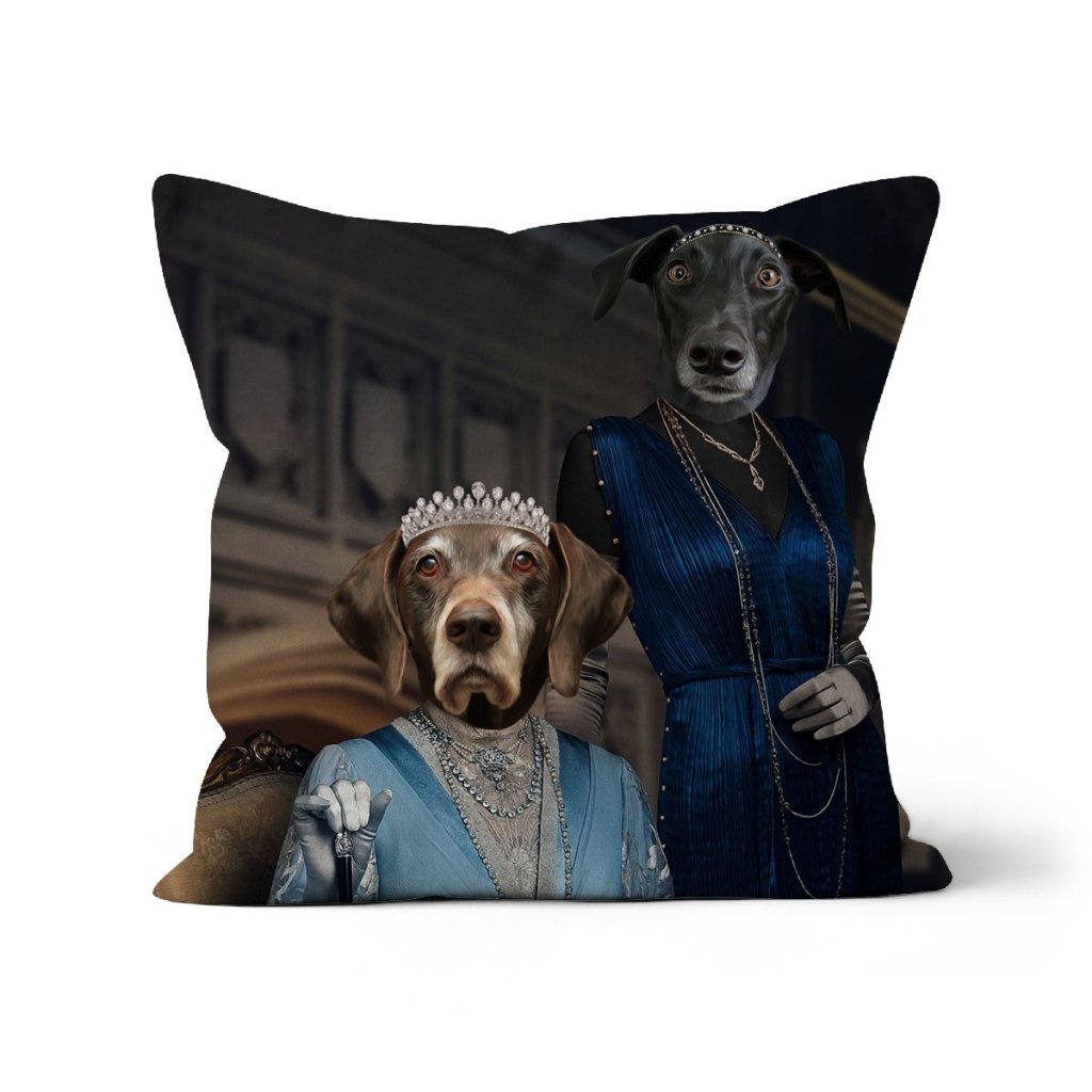 Dowager Countess & Lady Mary (Downton Abbey Inspired): Custom Pet Pillow - Paw & Glory - Dog Portraits - Pet Portraits