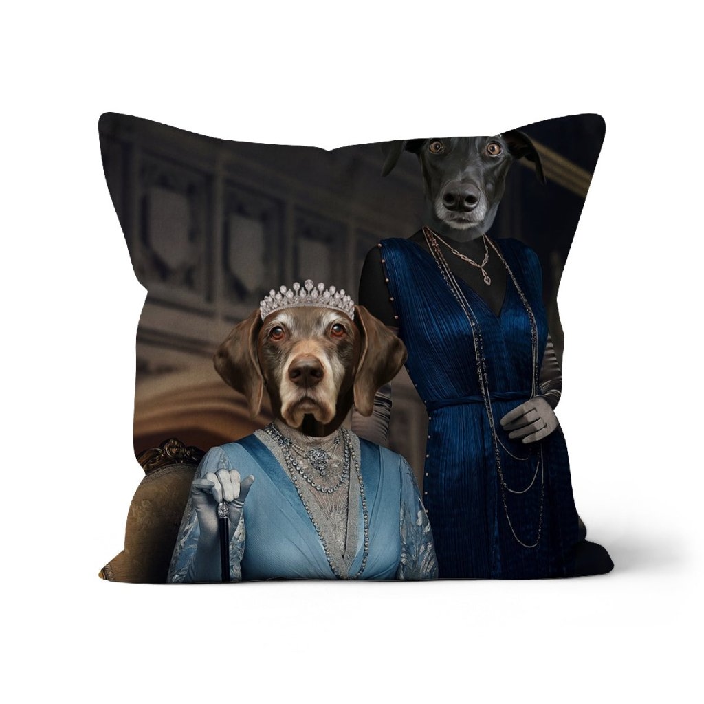 Dowager Countess & Lady Mary (Downton Abbey Inspired): Custom Pet Pillow - Paw & Glory - Dog Portraits - Pet Portraits