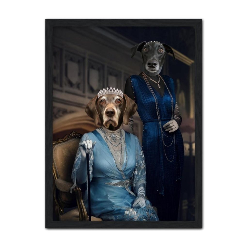 Dowager Countess & Lady Mary (Downton Abbey Inspired): Custom Pet Portrait - Paw & Glory - Dog Portraits - Pet Portraits