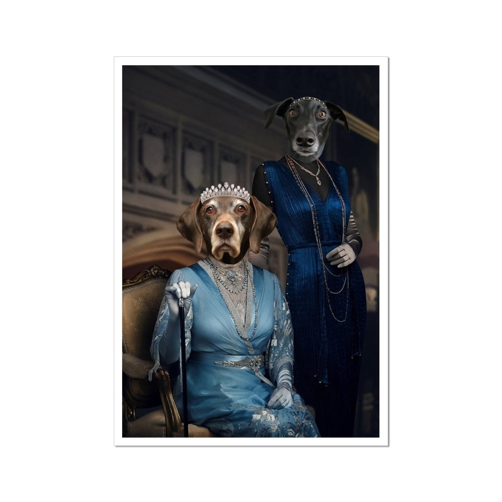 Dowager Countess & Lady Mary (Downton Abbey Inspired): Custom Pet Poster - Paw & Glory - Dog Portraits - Pet Portraits