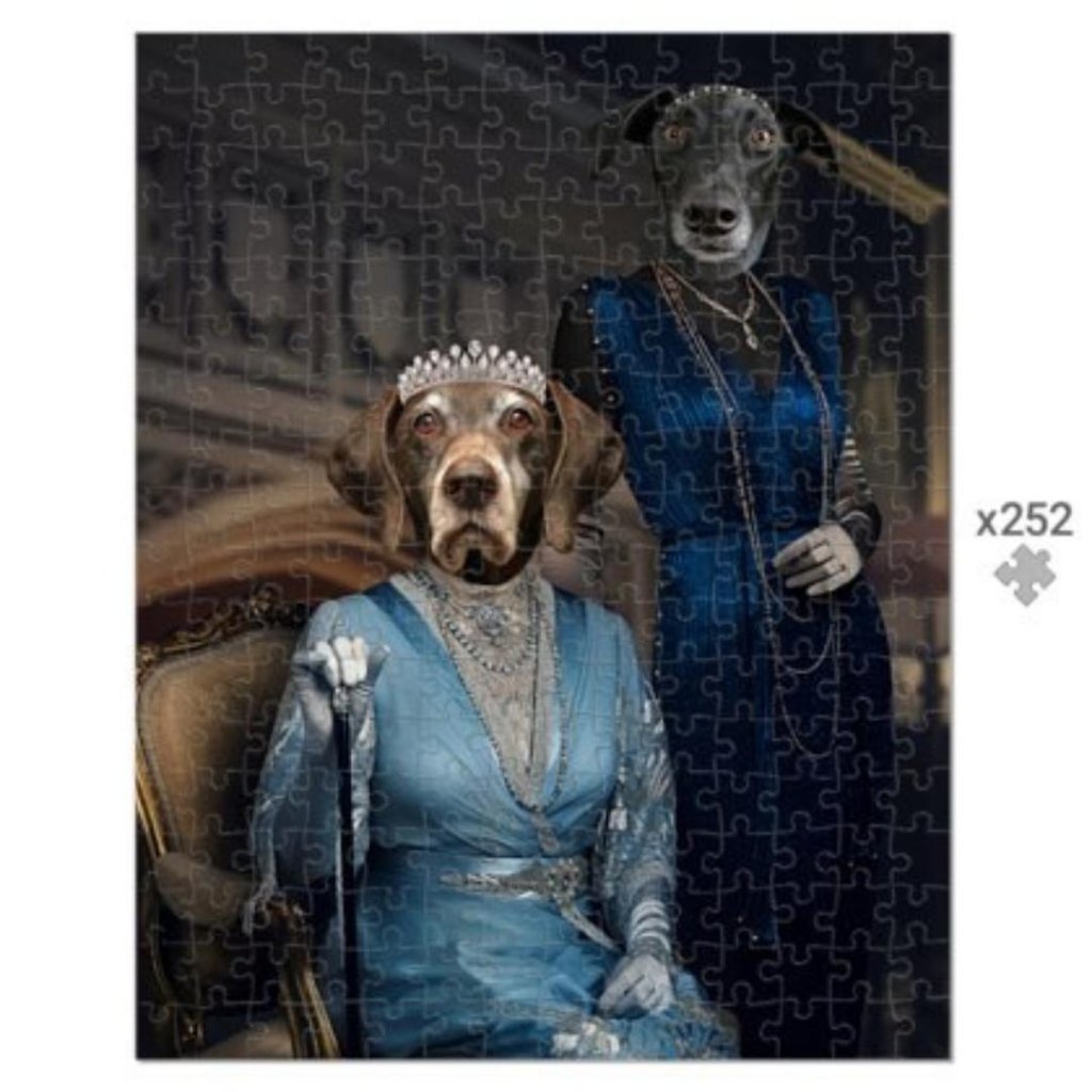 Dowager Countess & Lady Mary (Downton Abbey Inspired): Custom Pet Puzzle - Paw & Glory - Dog Portraits - Pet Portraits