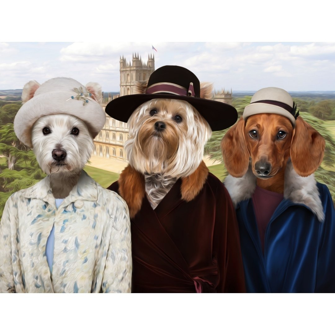 Downton Ladies: Custom Digital Download Pet Portrait - Paw & Glory - Dog Portraits - Pet Portraits