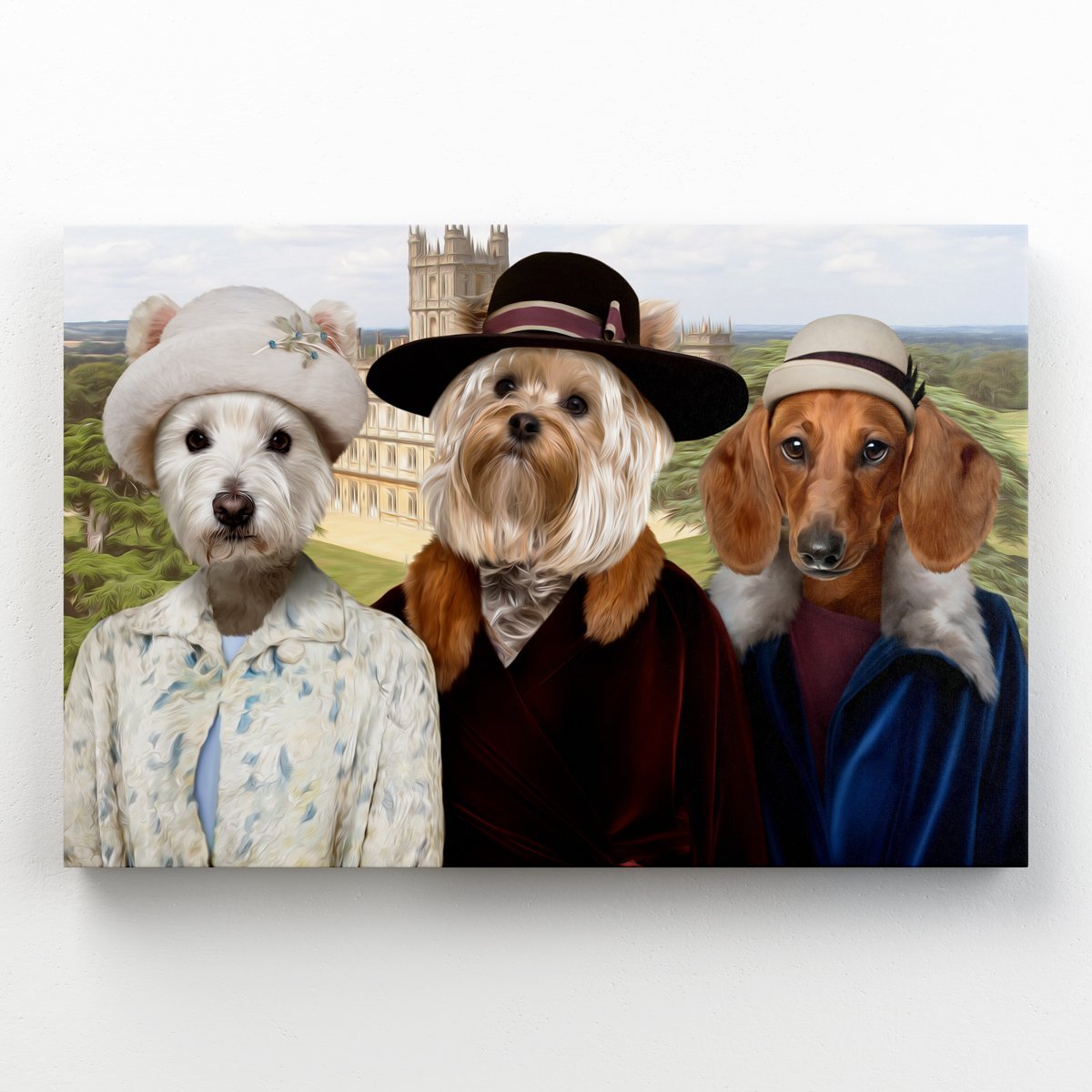 Downton Ladies: Custom Pet Canvas - Paw & Glory - Dog Portraits - Pet Portraits