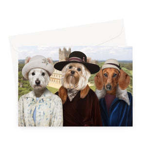 Downton Ladies: Custom Pet Greeting Card - Paw & Glory - Dog Portraits - Pet Portraits