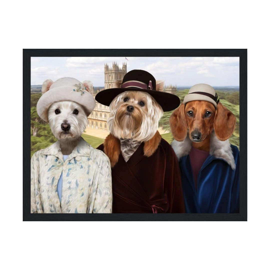 Downton Ladies: Custom Pet Portrait - Paw & Glory - Dog Portraits - Pet Portraits